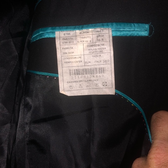 MENS ITALIAN FERRECCI 38R BLACK BLAZER - Picture 2 of 4